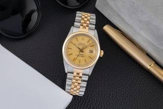 Thumbnail von Rolex Datejust 36 Oyster Perpetual Stahl / Gold Automatik Ref 16013 B&P 1981