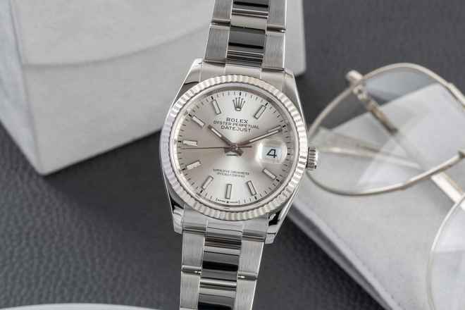  Rolex Datejust 36 Stahl / Weissgold Automatik Herrenuhr Ref. 126234 Papiere 2021 