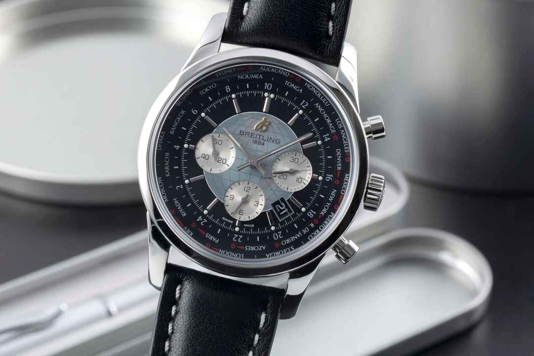  Breitling Transocean Chronograph Unitime Automatik Stahl Ref. AB0510U4/BB62 B&P 