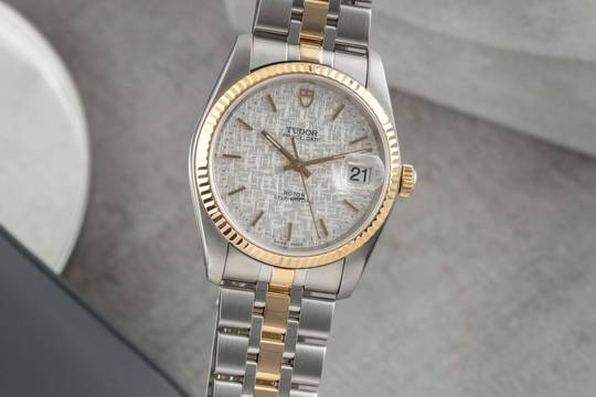  Tudor Prince Date Stahl / Gold Silver Linen Dial Automatik Ref. 74033 Paper 2018 