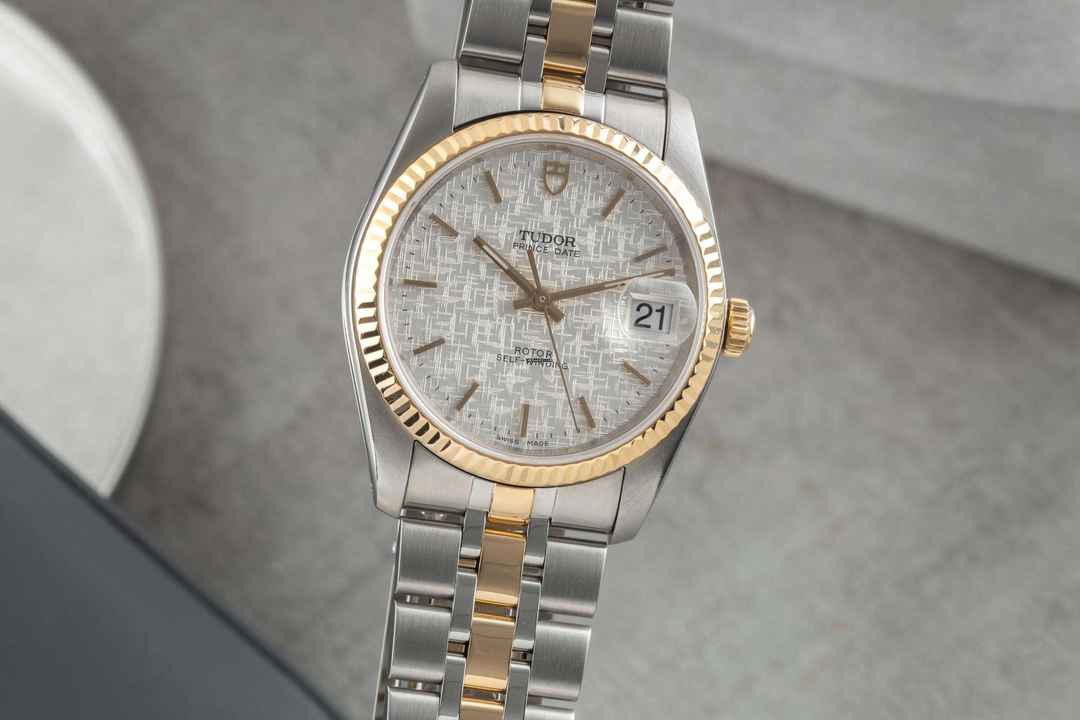  Tudor Prince Date Stahl / Gold Silver Linen Dial Automatik Ref. 74033 Paper 2018 