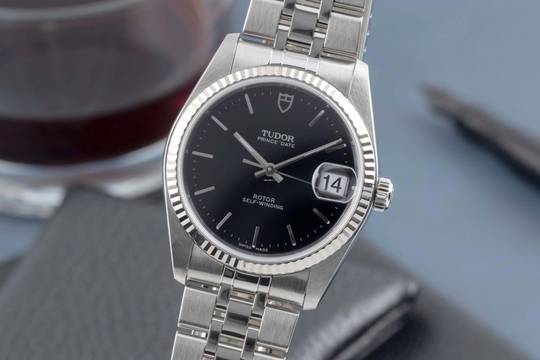  Tudor Prince Date Stahl/Weissgold Automatik Medium Size Ref. 74034 