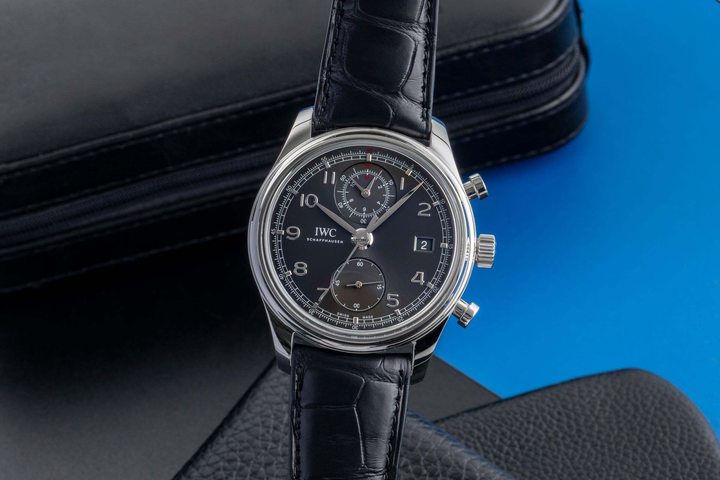 IWC Portugieser Chronograph Automatik Stahl Herrenuhr Ref. IW390404 B&P 2016