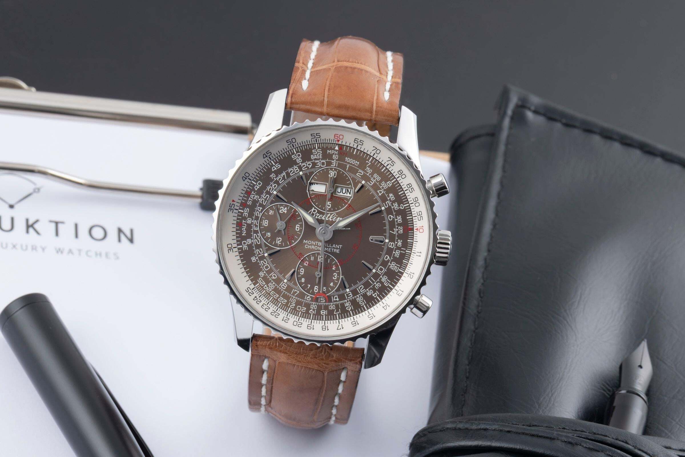 Breitling Montbrillant Datora Chronograph Stahl Automatik Ref. A21330 B&P 2010