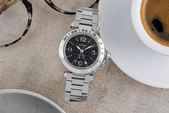 Thumbnail von Orologio da uomo Cartier Pasha C GMT Big Date Automatico in acciaio Ref. W31049M7