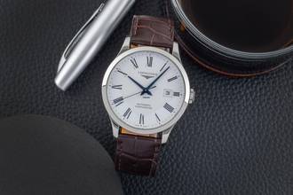 Thumbnail von Longines Record Stahl Automatik Herrenuhr Ref. L2.821.4.11.2 Papiere 2023