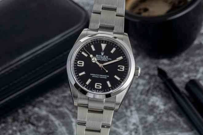 Rolex Explorer Oyster in acciaio automatico da uomo Ref. 124270 con scatola e documenti 2021