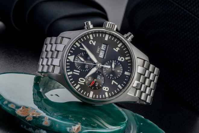  IWC Fliegeruhr Spitfire Chronograph Pilot Spitfire Chronograph Automatik Stahl Herrenuhr IW377719 Papiere 2016 