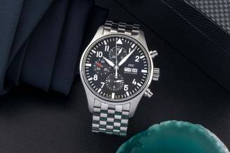 Thumbnail von IWC пилотские часы Spitfire Chronograph Pilot Spitfire Chronograph автоматические стальные мужские часы IW377719 документы 2016