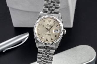 Thumbnail von Rolex Datejust 36 White Diamond Dial Stahl Weissgold Automatik Ref 16234 X-Serie