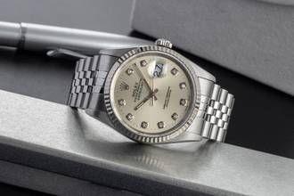 Thumbnail von Rolex Datejust 36 White Diamond Dial Stahl Weissgold Automatik Ref 16234 X-Serie