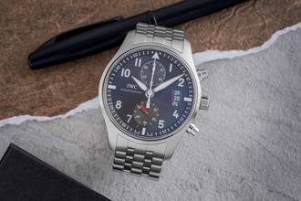 Thumbnail von IWC Fliegeruhr Spitfire Chronograph Stahl Automatik Ref. IW387804 Papiere