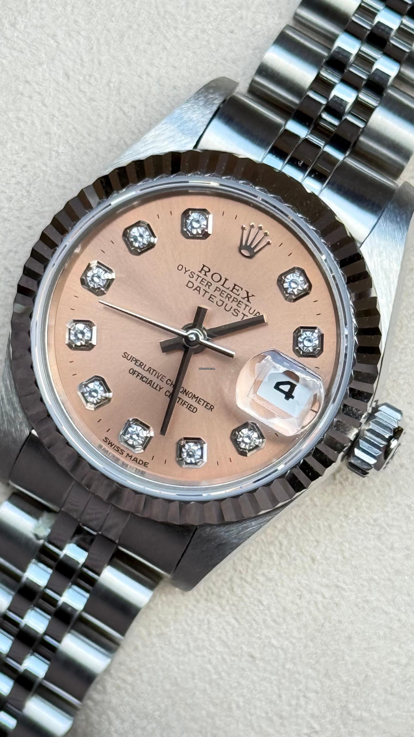 Rolex Lady-Datejust Top! różowa tarcza z diamentami, w tym karta serwisowa Rolex oficjalna 2023