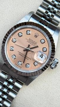 Rolex Lady-Datejust Top ! pink diamond dial incl rolex offic service card 2023