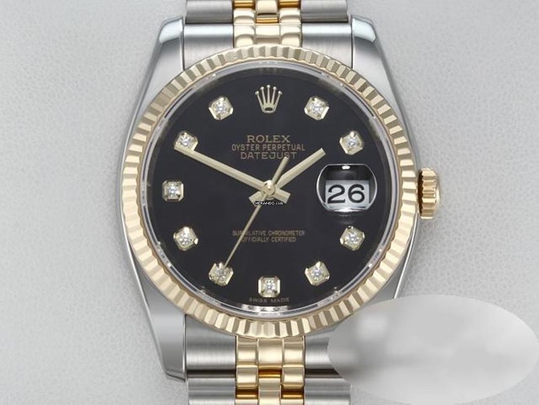 Rolex Datejust 36 36mm 116233 2016 Diamanten Stahl Gelbgold 750 Automatik Gold