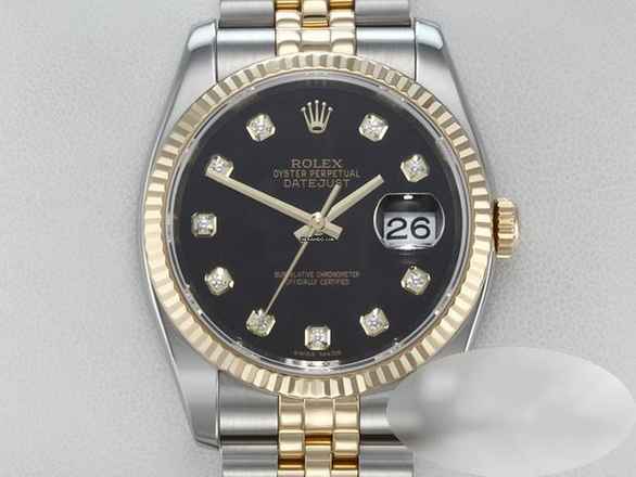 Rolex Datejust 36 36mm 116233 2016 Diamanten Stahl Gelbgold 750 Automatik Gold 