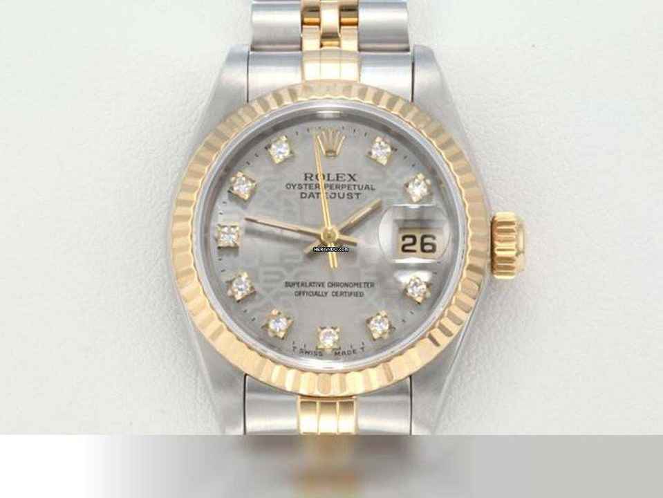  Rolex Lady-Datejust Edelstahl Gelbgold 750 Diamanten Automatik Gold Stahl Damen 