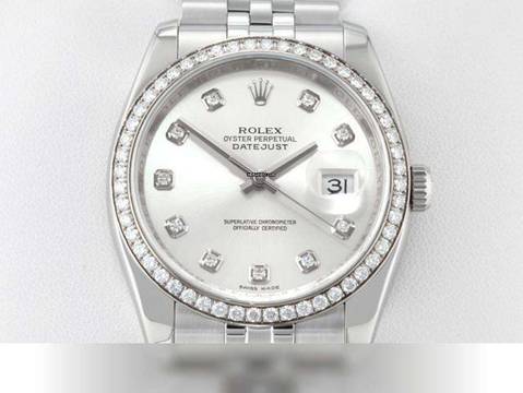  Rolex Datejust 36 36mm 116244 2011 Stahl Weissgold 750 Diamanten Automatik 