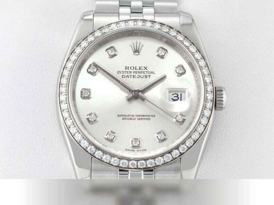  Rolex Datejust 36 36mm 116244 2011 Stahl Weissgold 750 Diamanten Automatik 