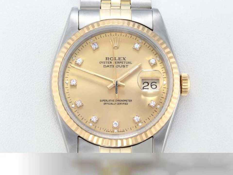  Rolex Datejust 36 36mm 16233 Edelstahl Gelbgold 750 Automatik Stainless Steel 18kt Yellow Gold Jubilé-band Chronometer Oyster 