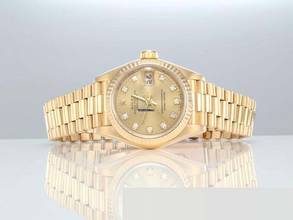 Thumbnail von Rolex Lady-Datejust Gelbgold 750 Diamanten Automatik 18kt Yellow Gold Damen President-band Chronometer Oyster