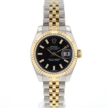 Rolex Lady-Datejust 26 Jubilee Steel/Gold Black Dial