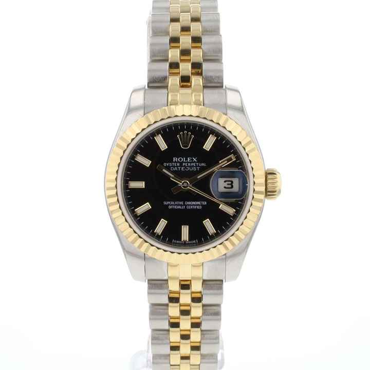  Rolex Lady-Datejust 26 Jubilee Steel/Gold Black Dial 