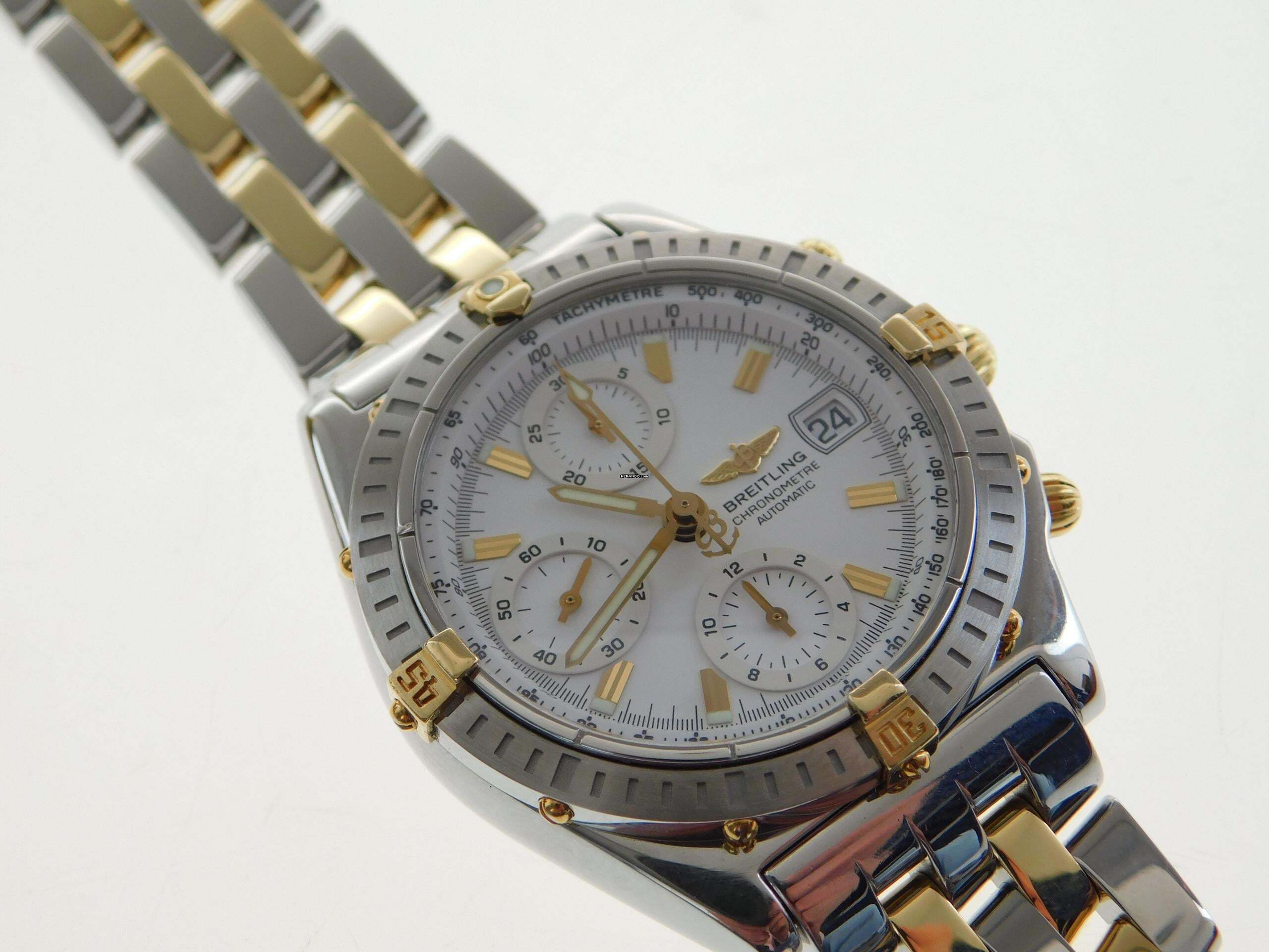 Breitling Chronomat GT Stahl Gold mit Stahl Gold Pilotband im Top Zustand B & P Full Set im Top Zustand
