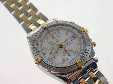  Breitling Chronomat GT Stahl Gold mit Stahl Gold Pilotband im Top Zustand B & P Full Set im Top Zustand 