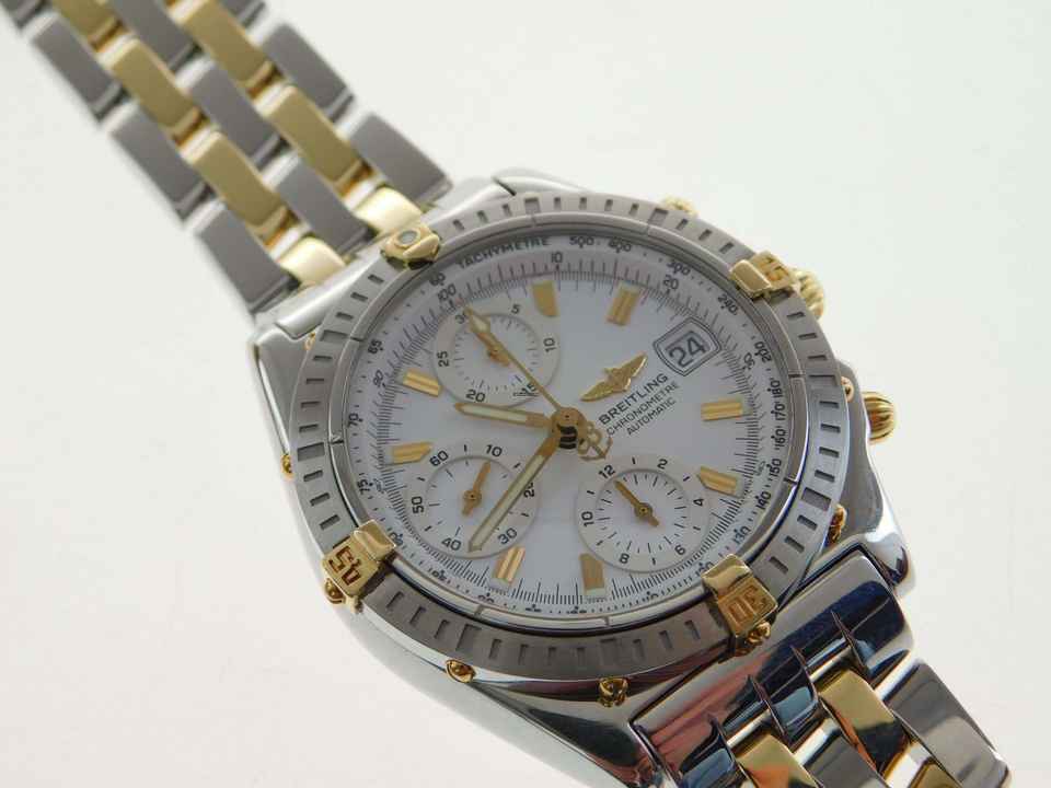  Breitling Chronomat GT Stahl Gold mit Stahl Gold Pilotband im Top Zustand B & P Full Set im Top Zustand 