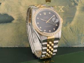 Thumbnail von Rolex Datejust 36 16233 Black Diamonds Dial - After Diamonds Bezel - Full Set 36mm