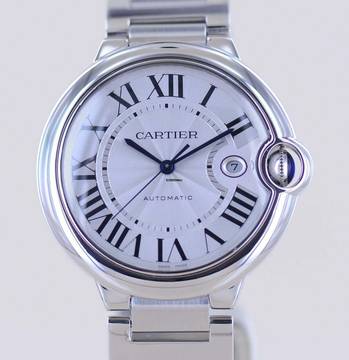 Cartier Ballon Bleu 42mm Steel Automatic Klassiker Luxusuhr Silver roman dial 42mm