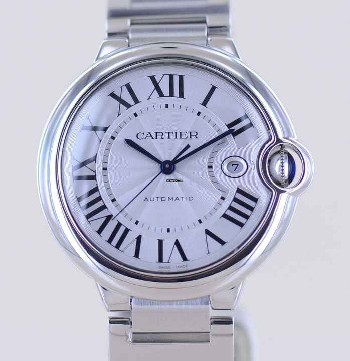 Cartier Ballon Bleu 42mm Steel Automatic Klassiker Luxusuhr Silver roman dial 42mm 