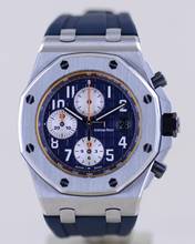 Thumbnail von Audemars Piguet Royal Oak Offshore Chronograph Blue Orange Automatic Glasboden B+P