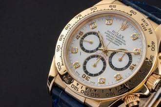 Thumbnail von Rolex Daytona Chronograph 18k Gold White Diamond Dial Ref. 16518 B&P 1997 LC100