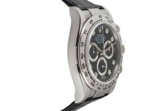 Thumbnail von Rolex Daytona Chronograph 18k Weissgold Black Diamond Dial Ref. 116519 B&P 2004