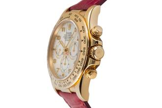 Thumbnail von Rolex Daytona Chronograph 18k Gold MOP Dial Herrenuhr Ref. 16518 B&P 1999 LC100