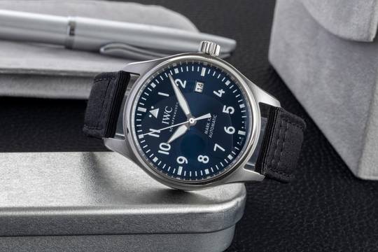 IWC Fliegeruhr Mark Pilot Mark XX Blue Dial Stahl Automatik Herrenuhr Ref. IW328203 B&P 2023