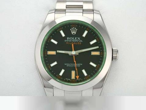 Rolex Milgauss 116400gv 2013 Edelstahl Automatik Stahl Grün Green