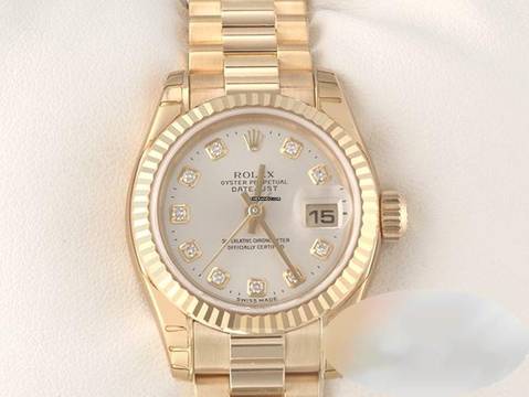  Rolex Lady-Datejust 179178 2004 Gelbgold 750 Diamanten Automatik Gold 