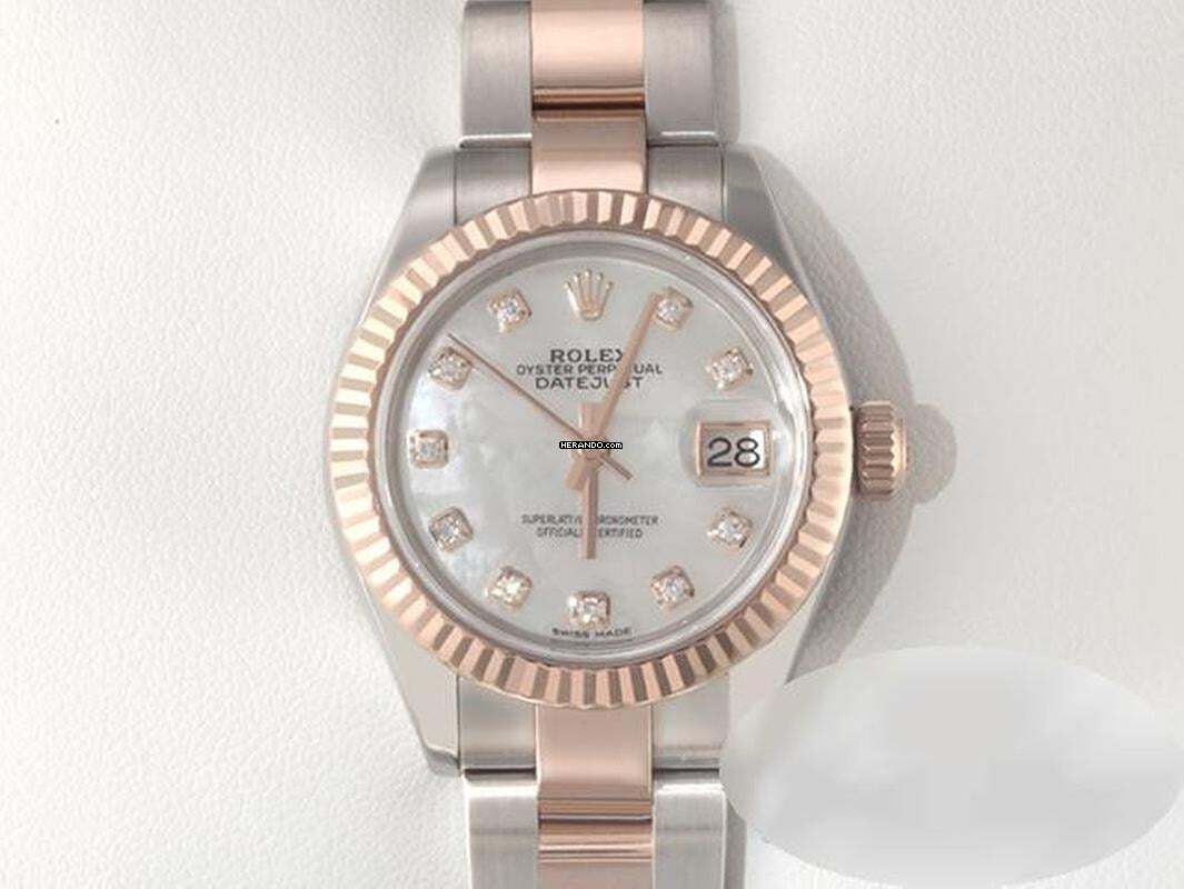 Rolex Lady-Datejust 28mm 279171 Edelstahl Rosegold 750 Diamanten Automatik Gold