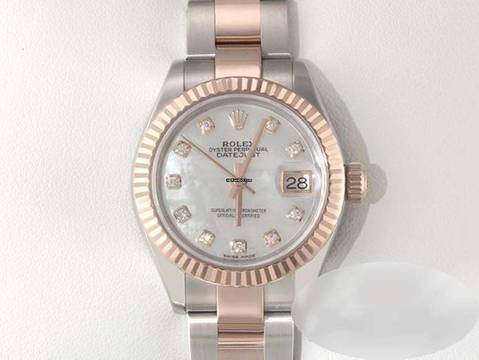 Rolex Lady-Datejust 28mm 279171 Edelstahl Rosegold 750 Diamanten Automatik Gold