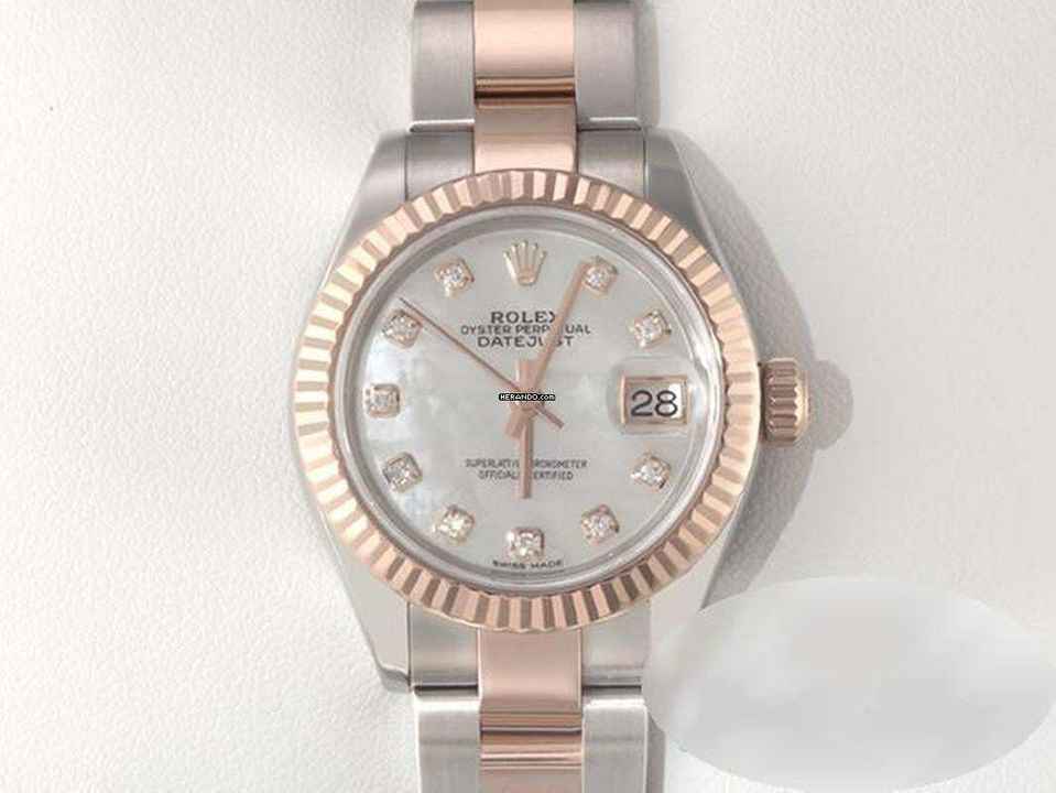  Rolex Lady-Datejust 28mm 279171 Edelstahl Rosegold 750 Diamanten Automatik Gold 