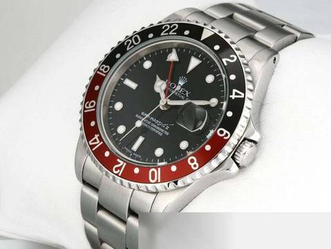 Rolex GMT-Master II Stahl 16710 2000 Coke Automatik Edelstahl Herrenuhr Stainless Steel Oyster-band Chronometer Black Dial