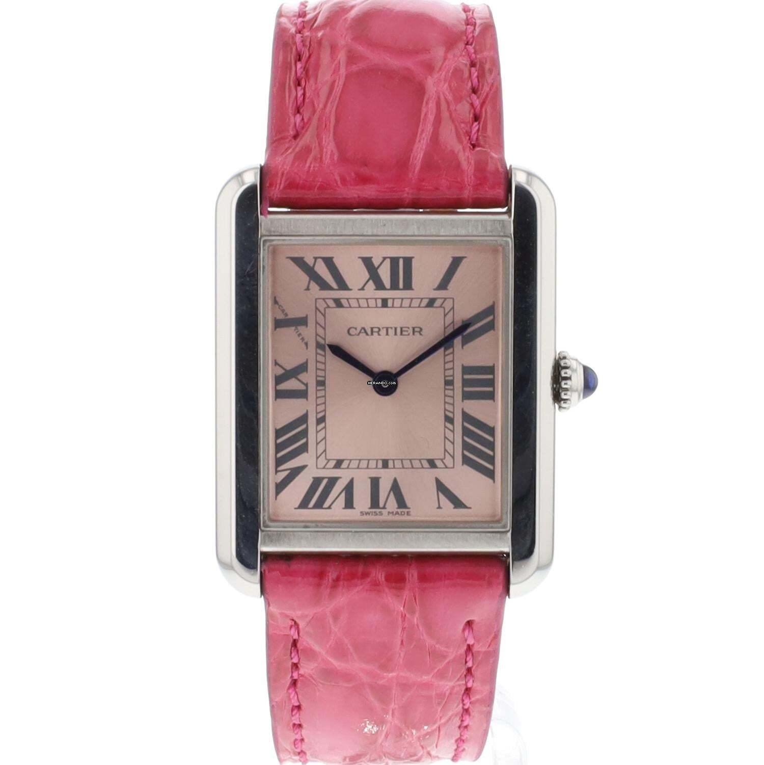 Cartier Tank Solo Small Steel Pink Dial