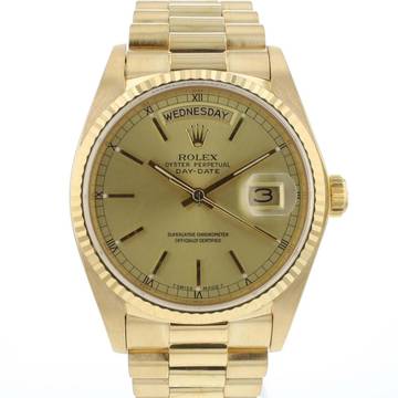 Rolex Day-Date 36 Yellow Gold Stick Dial