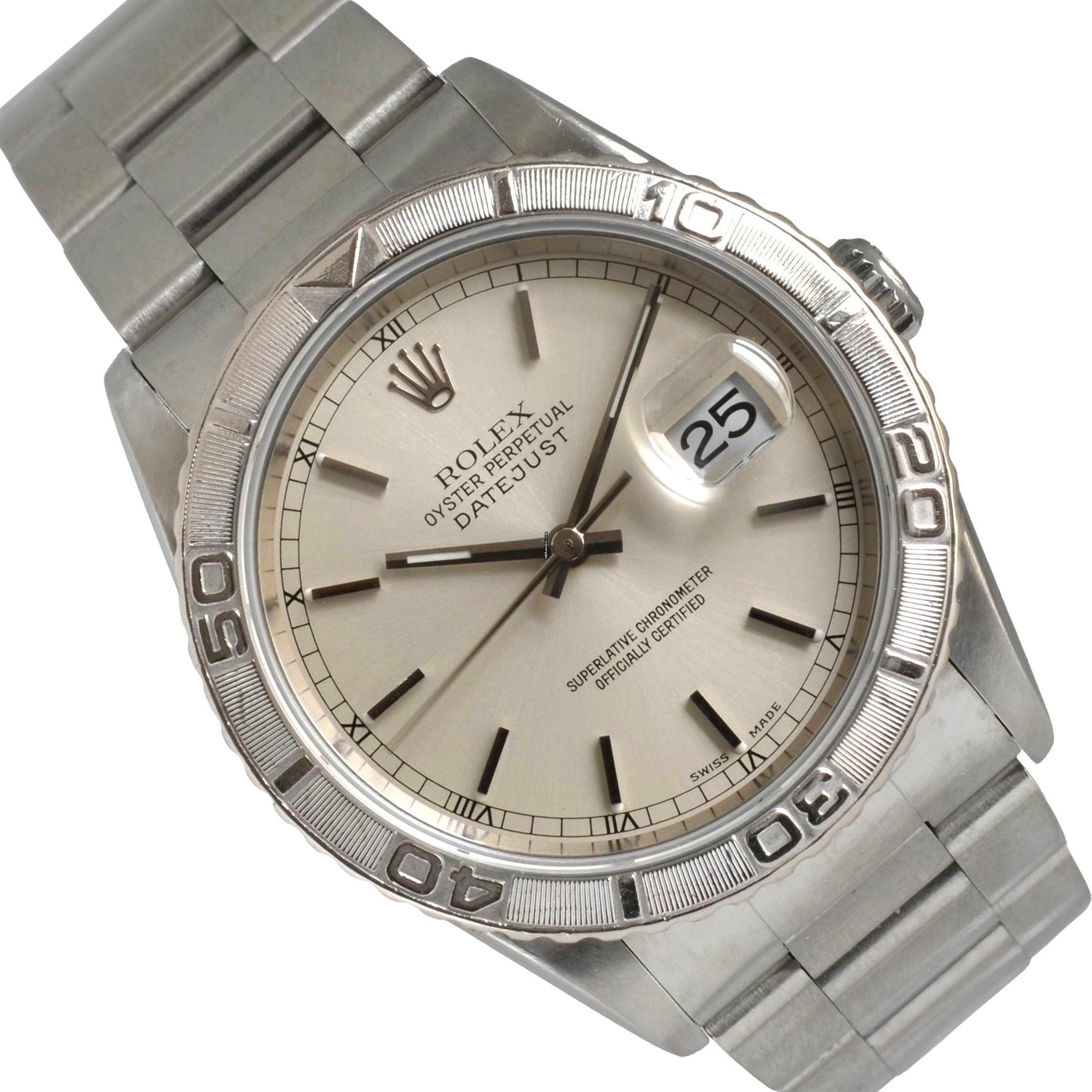Rolex Datejust Turn-O-Graph Turn-O-Graph 16264 Silver Luminova dial 2003 Full Set TOP Condition