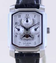 Thumbnail von Glashütte Original Senator Karrée Ewiger Kalender Mondphase 1845 Silver Dial rar Collector