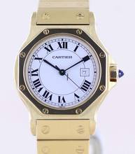 Thumbnail von Cartier Santos Octagon 30mm Medium 18K Gold Luxusuhr Automatic rar