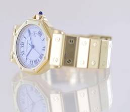 Thumbnail von Cartier Santos Octagon 30mm Medium 18K Gold Luxusuhr Automatic rar